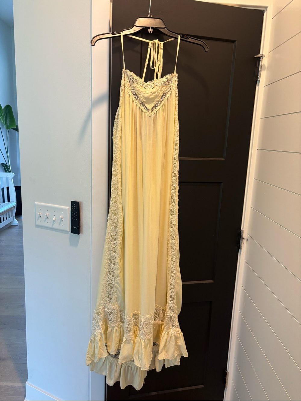 Free People Kiss Me Later Maxi Slip Dress Small Anise Flower Yellow Lace NWT - Picture 8 of 13